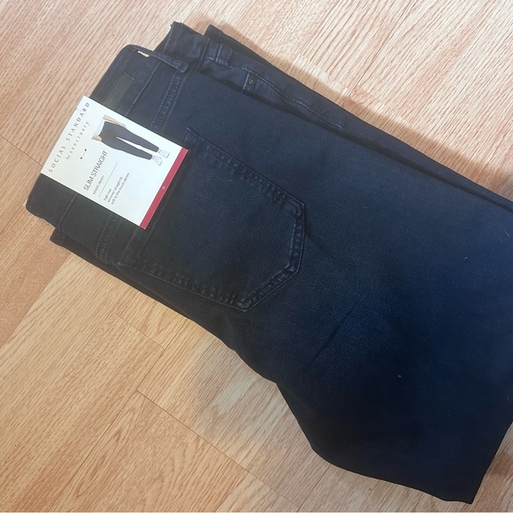 Blue Slim Straight Jeans Classic Fit Social Standard NWT Size 14 - Picture 5 of 7